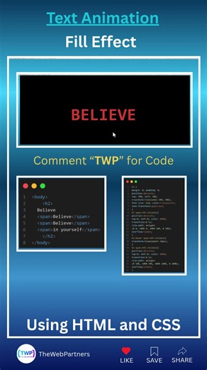 Create a Professional Animated Split Text Effect | HTML and CSS #html #css