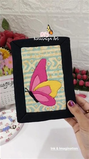 DIY Viral Kinusaiga Art ✨🦋 #viraldiy #japaneseart #handmade #trending #diyidea #shorts