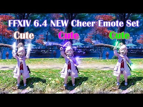 [FFXIV] NEW Cheer Emote Set - Cheer on: Bright, Cheer Wave: Violet, Cheer Jump: Green in patch 6.4