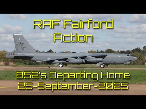 B52H Bomber Drama! Aborted Takeoff & Smoky Departure from RAF Fairford Cobra Warrior 25-2. 25-Sep-25