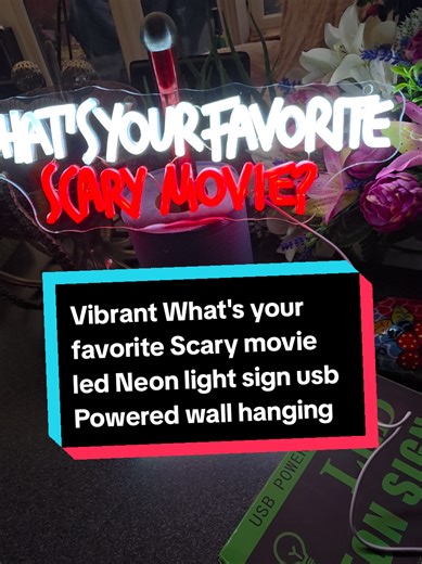 Vibrant What's your favorite Scary movie led Neon light sign usb Powered wall hanging suitable for movie clubs #TikTokMadeMeBuyIt #WhatsForYou #foryourpage #spotlight #Neon @YX Neon