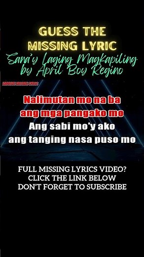 Sana'y Laging Magkapiling by April Boy Regino (Missing Lyrics Challenge) #lyricschallenge #karaoke