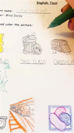 Grading Kathys English Test #test #school #correction #grading #asmr | Jensen Miller