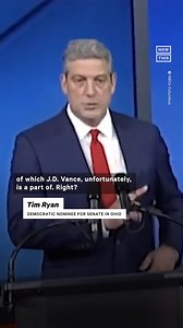 Democrat Tim Ryan said he wants to represent the 'exhausted majority' against 'extremists' like his GOP opponent J.D. Vance during a televised Ohio Senate debate on Monday night. Ohio is one of several key Senate races next month that will determine which party controls the chamber in 2023. | NowThis Impact