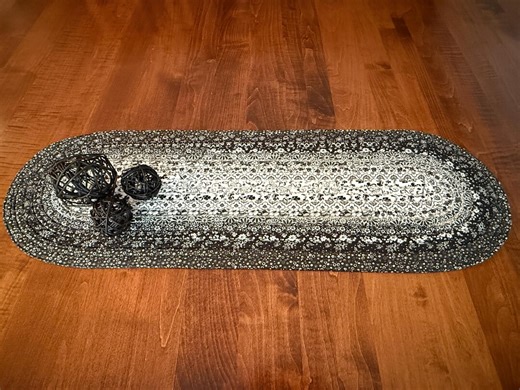 Jelly Roll Rug Table Runner, Black and White - Etsy