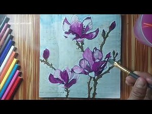 Beautiful Purple Flower Drawing 🌸 | Easy Color Pencil Art | Asma Art and Craft #shorts#shortsfeed