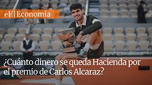 135K views · 1K reactions |  Hacienda se queda con más de 1,18 millones del premio de Alcaraz en Roland Garros, un 46% de impuestos  El tenista murciano se embolsará 2,55 millones de euros Más detalles  https://www.eleconomista.es/economia/noticias/13406135/06/25/confirmado-hacienda-se-queda-con-mas-de-118-millones-del-premio-de-alcaraz-en-roland-garros-un-46-de-impuestos.html?utm_medium=social&utm_source=facebook&utm_campaign=videos | elEconomista.es | Facebook