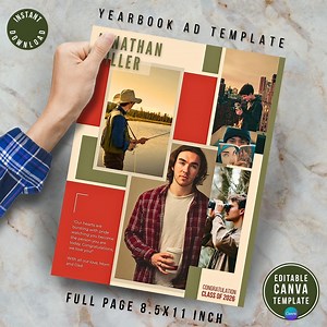 Senior Yearbook Ad Template - Full Page | Photo Collage | Edit in Canva - Etsy