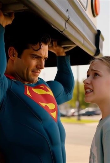 School Bus Almost Fell… Superman Saved Them 🦸‍♂️ #shorts