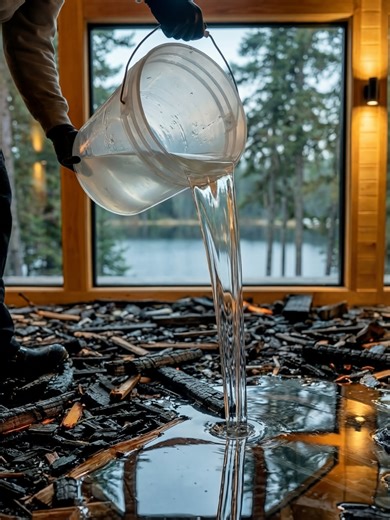 Burnt Wood Encased Within Architectural Resin Flooring | flooring