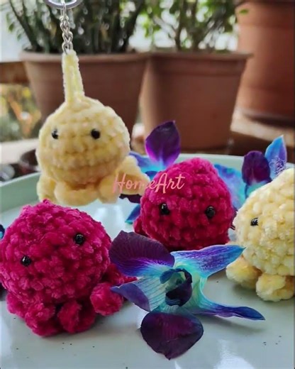 Crochet Octopus Keychain | Back In Stock #crochet #diy #handmade #crocheting #crochetkeychain #love