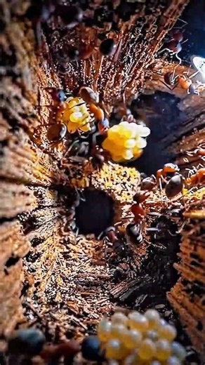 Carpenter Ant POV Inside a Hidden Wood Colony 🐜🔬 #shorts
