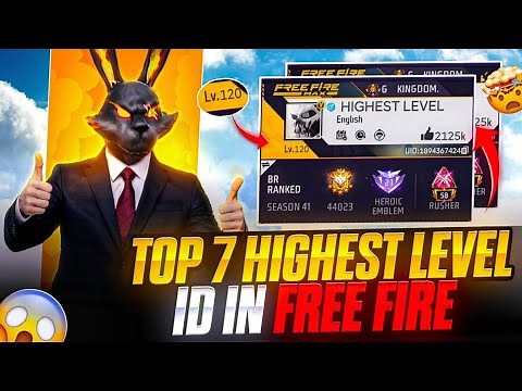 🔥TOP 7 [100+] PLAYERS ID IN FREE FIRE | WORLD HIGHEST LEVEL IDS IN FREE FIRE | Tomie