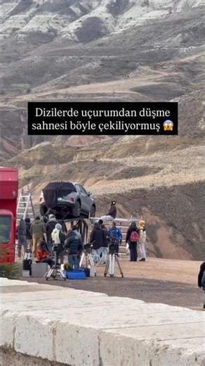 Apparently, this is how scenes of people falling off cliffs are filmed in TV series.