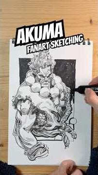 Speed #fanart #sketching of Akuma warrior #streetfighter #livedrawing