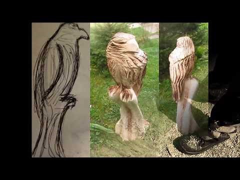 Adler schnitzen mit der Motorsäge oder Kettensäge - chain saw wood carving eagle Full Hd YouTube