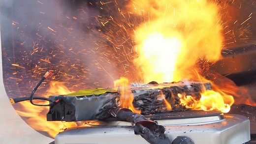 A Lithium-Ion battery on fire | If