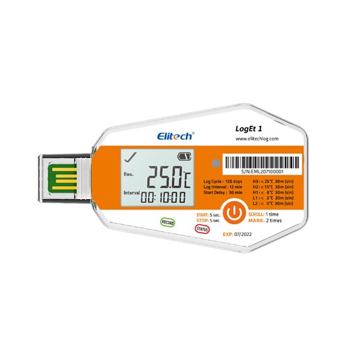 Elitech LogEt-1 Single Use Temperature Data Logger, Vaccine and Pharmaceutical Data Logger, Disposable Temperature Recorder for Vaccine and Pharmaceutical