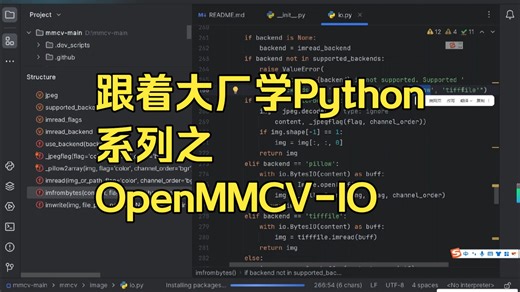跟着大厂学 Python：MMCV 图像与 I/O