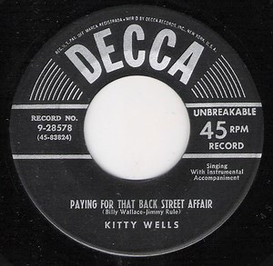 Kitty Wells - Paying For That Back Street Affair / Crying Steel Guitar Waltz