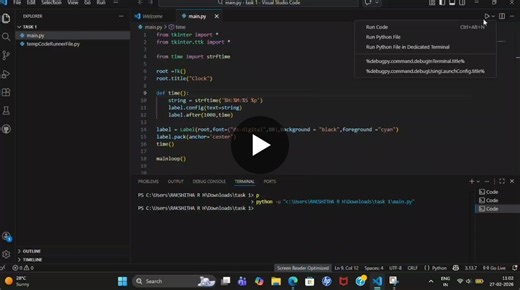 #python #internpe #internship #task1 #tkinter #learningjourney #skilldevelopment | Rakshitha R H