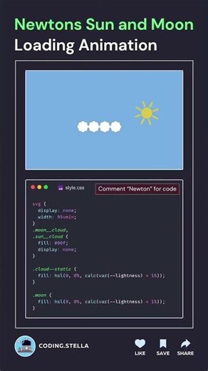 Newton Sun 🌞 and moon 🌝 loading animation 🌅