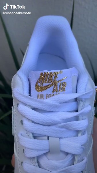 Detailed Look at White Nike Air Force 1 Sneakers