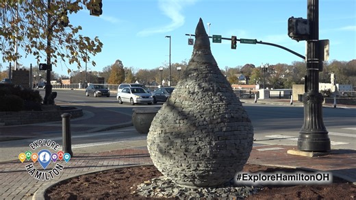 "You know the river, about the water quality here in Hamilton... so I figured why not do a water drop?" The newest City of Sculpture piece is up and complete in front of the Soldiers, Sailors and Pioneers Monument. The natural stone sculpture stands 8 feet, 1 inch tall and weighs 11,000 pounds. It was designed like a water droplet in honor of Hamilton's long history with water. Artist Devin Devine was excited to take on the challenge, and is honored for the sculpture to be in such a high traffic