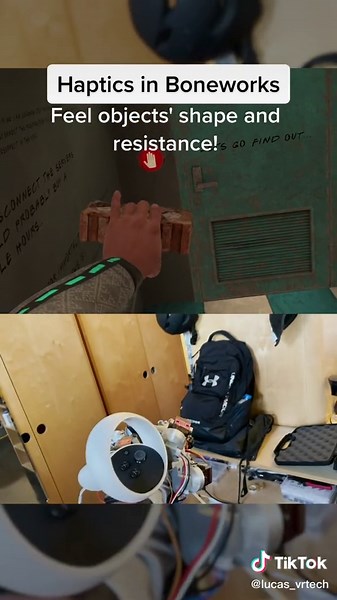 Haptics in Boneworks: Feel objects' shape and resistance!