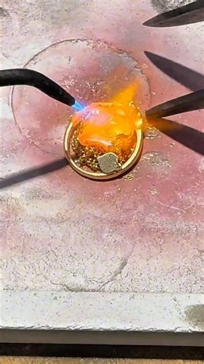 Melting Gold into Pure Liquid Fire Amazing Gold Craft Process #shorts #gold #jewelry