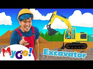 Excavator Song feat. Blippi! 👷🚧 | MyGo! | Learn ASL & Baby Sign Language for Kids