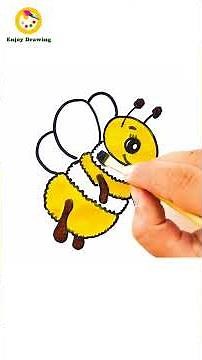 BEE Drawing: How to Draw A BEE EASY for Kids | ENJOY DRAWING