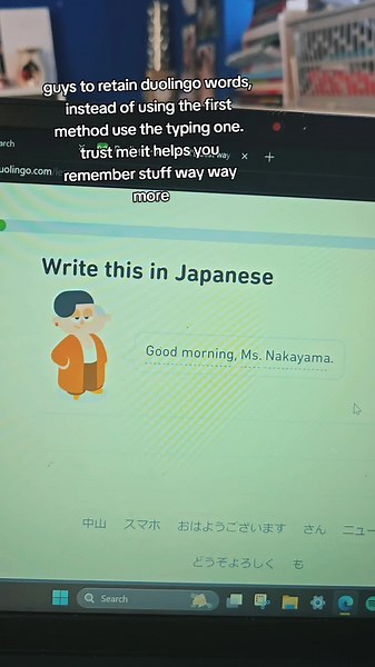 people always shit on duolingo for no reason. I think as a beginner it's defo beneficial and useful aslong as you're using the typing method not the select a word method! #duolingo #duolingojapanese #yes #fyp #ilyduolingo #meow #yuh #languagelearning