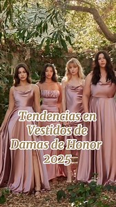 👗✨ Tendencias en vestidos de damas de honor 2025: colores tierra, pasteles, diseños personalizados y telas elegantes como satén y chiffon. ¡La mezcla perfecta entre estilo y comodidad! 🌸💍 #DamasDeHonor2025 #TendenciasBoda | Guía Nupcial Élite