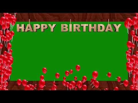 Happy Birthday Green Screen Animation-Wooden Frame Happy Birthday Green Screen Background Video