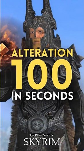 This Spell INSTANTLY Levels Alteration to 100 #skyrim #shorts