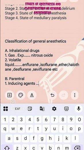 stages of anaesthesia and classification of general anaesthetics