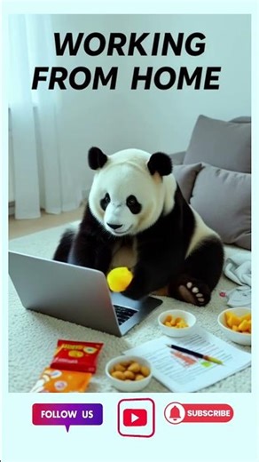 Panda Working From Home 🐼💻 | Panda Laptop Viral Clip #Shorts