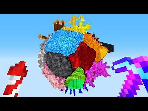 I Built a Planet using EVERY COLOUR in Minecraft Hardcore!