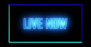 Superponer la animación de la señal de neón en vivo en el aire en fondo negro superposición OBS o Streamlabs Studio superposición de alta tecnología para serpentinas. Cuenta con sección transparente para la escena de escritorio y cámara de cara, Chatbox 4K