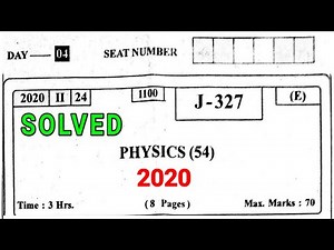 HSC 12th Physics Solved Paper 2020 Maharashtra Board/Maharashtra Board 12th Physics Solution 2020