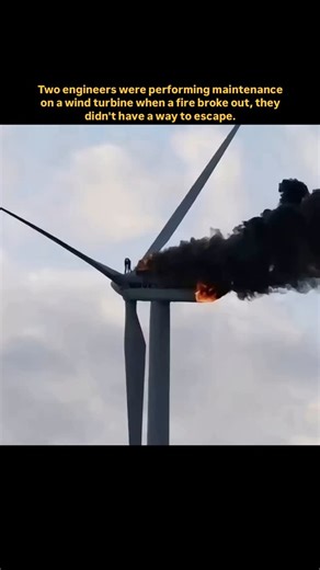 Memoir World on Instagram: "In 2013, two engineers—aged 19 and 21—were performing routine maintenance on a wind turbine in the Netherlands when a fire broke out in the engine room, nearly 260 feet in the air. With no built-in emergency escape system and the flames cutting off access to the ladder inside the turbine, they were trapped at the top with nowhere to go. Follow us and be a part of the memoir community! We do not own any content, credit to the respective owners 🫶 #windturbineaccident #