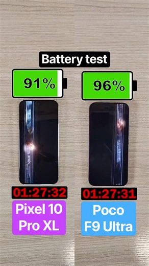 Google Pixel 10 Pro XL vs Poco F9 Ultra battery test!