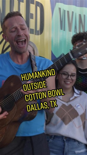 Humankind - just outside the Cotton Bowl Stadium, Dallas, Texas. The US leg of the MOTS tour kicks off in T Minus 12 hours ⚡️⚡️ #ColdplayDallas