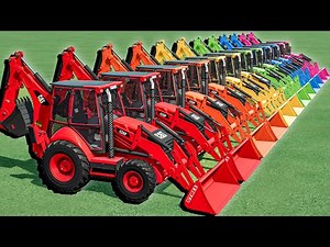 Transport with Colors - CAT Backhoe Loader DELIVERING - Farming Simulator 22