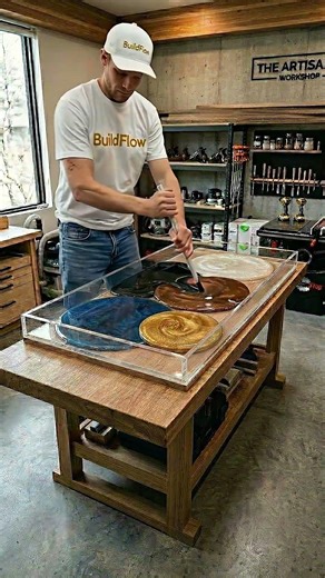 This Epoxy Dining Table is Insane 😍🌟 #epoxy #diy #satisfying #homedecor