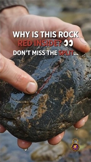 [ASMR] SMASHING A RIVER ROCK TO FIND A FIRE-RED CRYSTAL!! 😳❤️💎 #shorts
