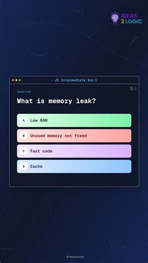 JS Interview Question: What is memory leak? #coding