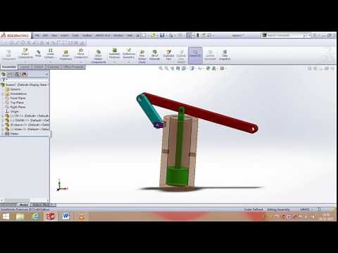 solidworks Hand pump mechanism animation