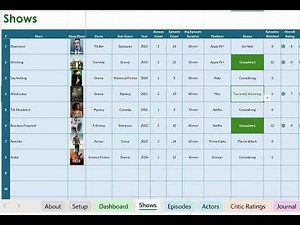 TV Show Tracker - Excel